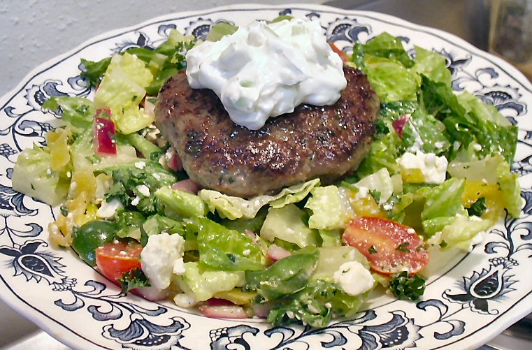 GYRO BURGERS WITH GREEK SALAD - Linda&amp;#39;s Low Carb Menus &amp; Recipes