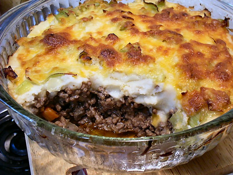 Shepherd S Pie With Cheese Crusted Leeks Linda S Low Carb Menus